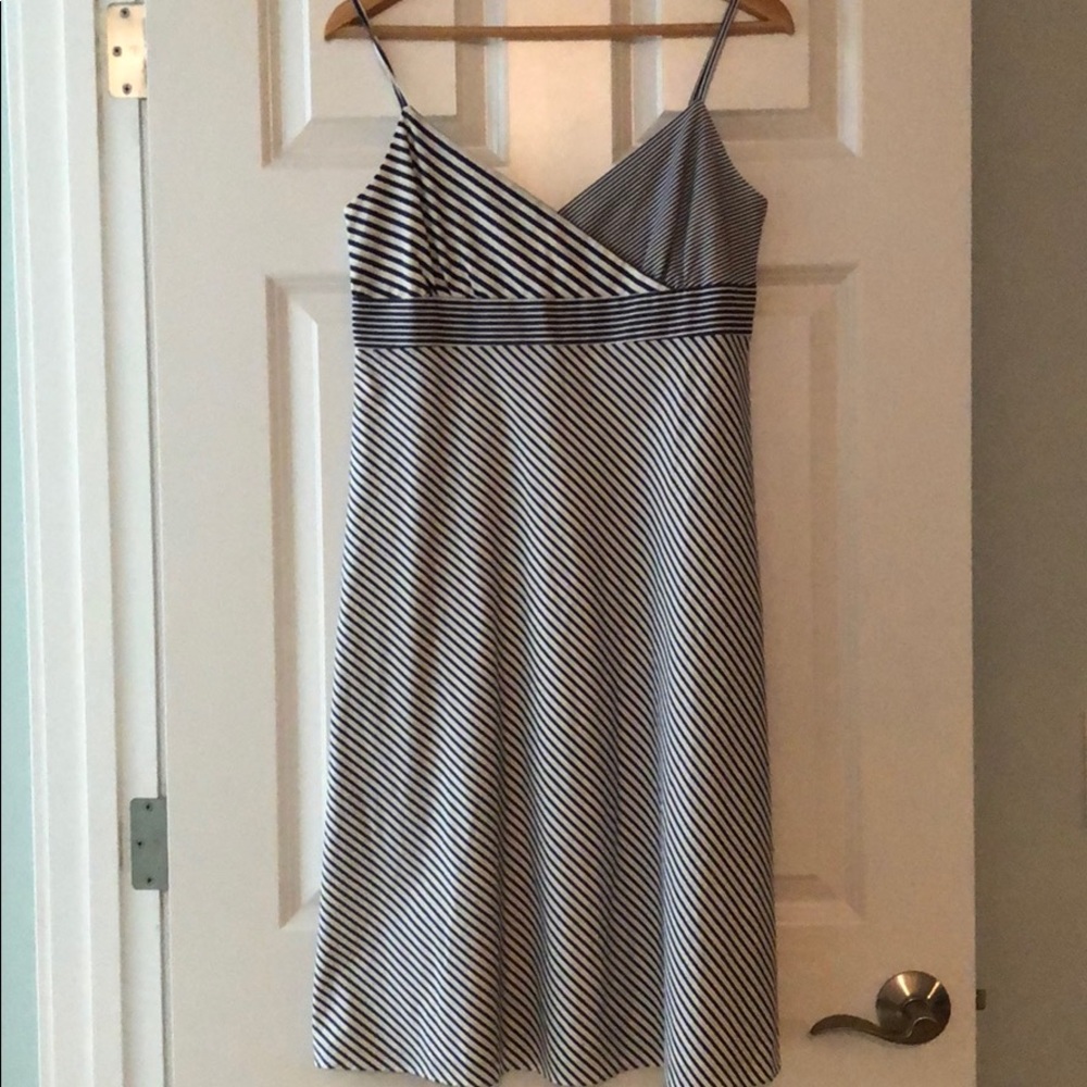 NWT J Crew blue white navy dress size 8 petite